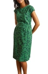 Boden Florrie Floral Jersey Dress In Green Floral Flutter