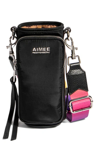 Aimee Kestenberg On Top Of The World Water Bottle Bag In Black W/ Ombre Webbing