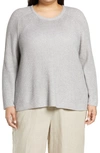 Eileen Fisher Women's Plus Heathered Organic Linen Sweater In Smoke