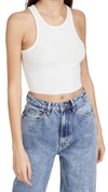 Free People High Neck Ribbed Tank Top-white