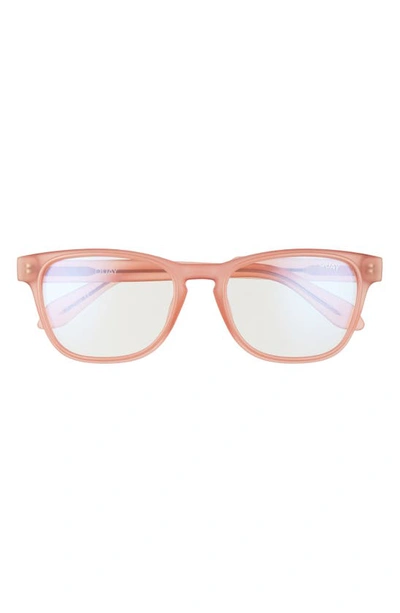 Quay Mini Hardwire 50mm Blue Light Filtering Optical Glasses In Coral Pink / Blue Light Lens