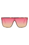 Quay Night Fall 52mm Gradient Flat Top Sunglasses In Tort / Coral Mirror