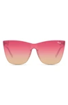 Quay Come Thru 56mm Gradient Cat Eye Sunglasses In Tort / Coral Mirror