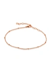 Monica Vinader Bead Station Chain Link Bracelet In Rose Gold