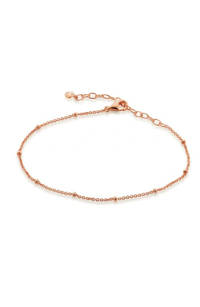 Monica Vinader Bead Station Chain Link Bracelet In Rose Gold