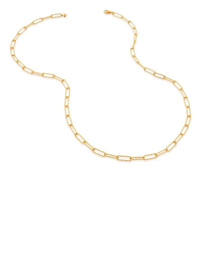 Monica Vinader Alta Textured Chain Necklace In Yellow Gold