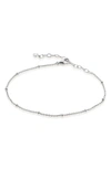 Monica Vinader Bead Station Chain Link Bracelet In Silver