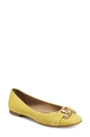 Aerosoles Candice Chain Flat In Yellow Suede