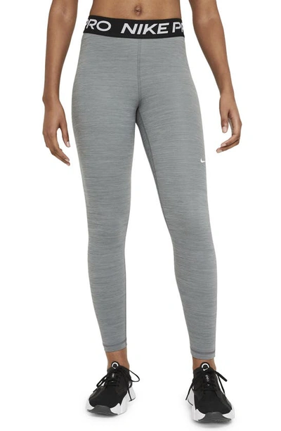 Nike Women's  Pro Mid-rise Mesh-paneled Leggings In Grey