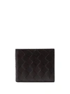 Bottega Veneta Intrecciato Bi-fold Cardholder Wallet In Black-gold
