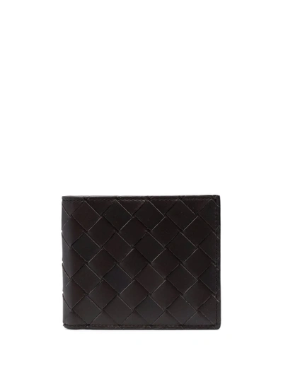 Bottega Veneta Intrecciato Bi-fold Cardholder Wallet In Black-gold