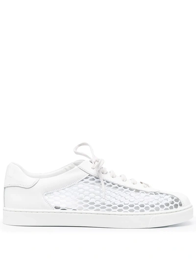 Gianvito Rossi Fishnet-panel Trainers In White