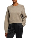 Loulou Studio Wool-cashmere Raglan-sleeve Crop Sweater In Beige Melange