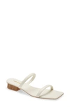Cult Gaia Liz Leather Bamboo-heel Slide Sandals In White