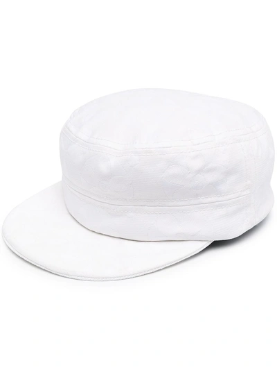 10 Corso Como Floral-jacquard Stitched Beret In White