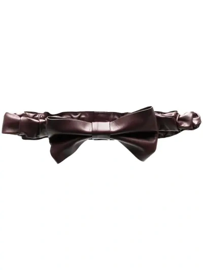 Redv Oversize Bow Leather Belt In Red