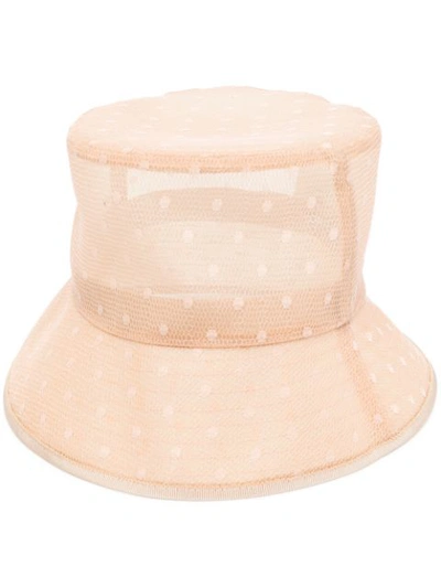 Red Valentino Polka-dot Mesh Hat In Neutrals