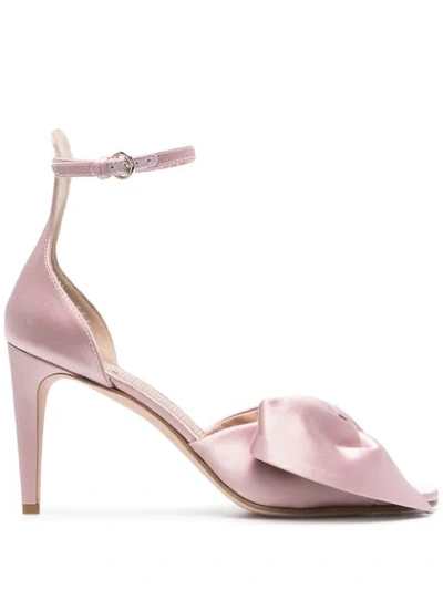 Redv 85mm Bow-embellished Satin Sandals In Pink