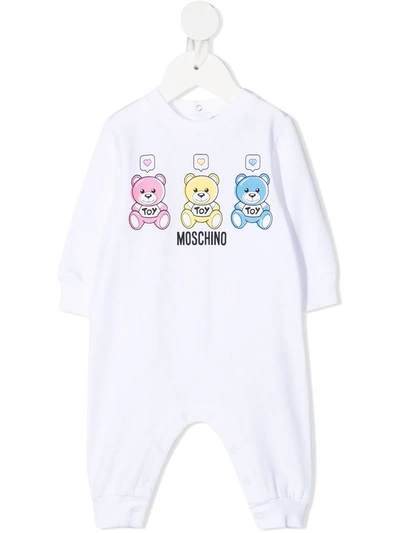 Moschino Babies' Teddy Bear Print Pyjamas In White