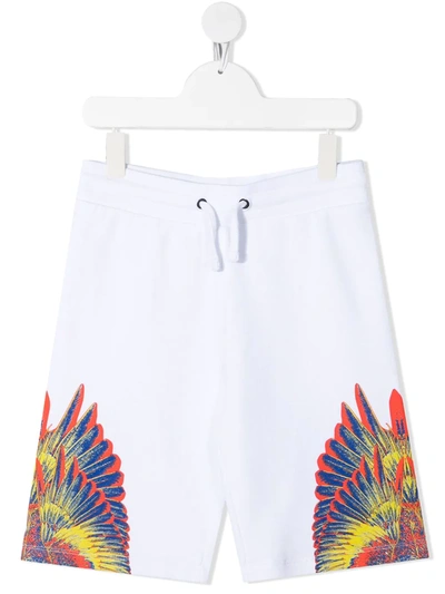 Marcelo Burlon County Of Milan Teen Wings Print Track Shorts In White