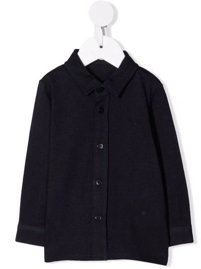 Il Gufo Babies' Button-down Cotton Jacket In 蓝色