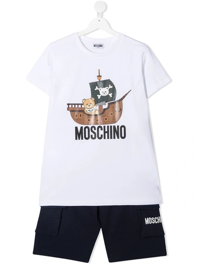 Moschino Teen Teddy Bear-print Tracksuit Set In White