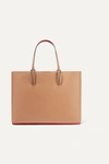 Christian Louboutin Cabata Spiked Textured-leather Tote In Nude&neutrals