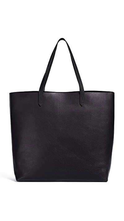 Madewell The Transport Leather Tote In True Black