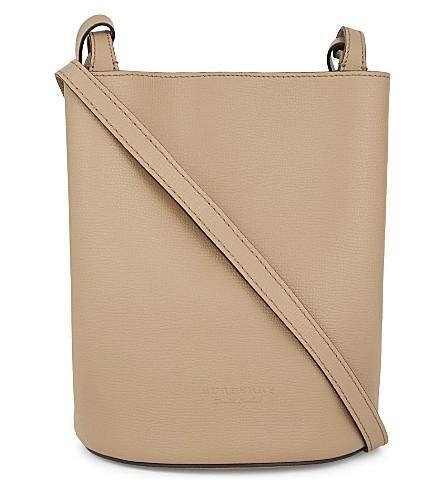 burberry small lorne leather bucket bag