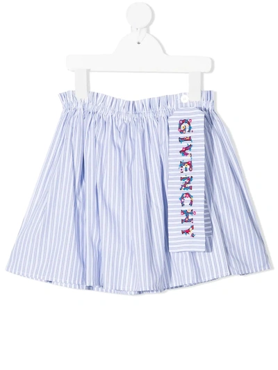 Givenchy Teen Vertical Stripe-print Cotton Skirt In Multicolor