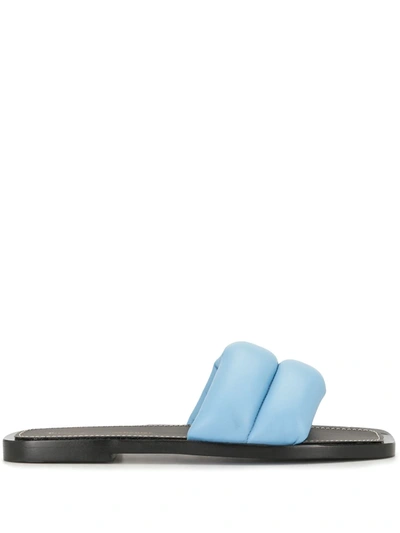Proenza Schouler Puffy Quilted Leather Slides In Lightpastel Blue