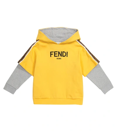 Fendi Teen Logo-print T-shirt Hoodie In Gialla