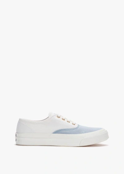 Maison Kitsuné Bicolor Canvas Sneaker In White/light Blue