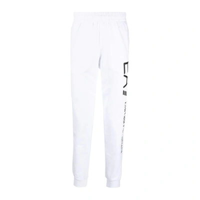 Ea7 Pants  Stretch Cotton Jogging Trousers With Logo In White