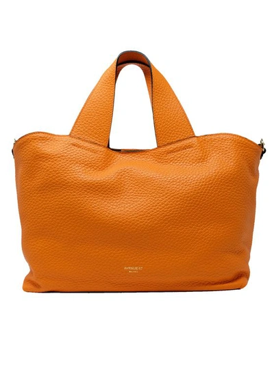 Avenue 67 Elena Orange Leather Shoulder Bag In Arancio