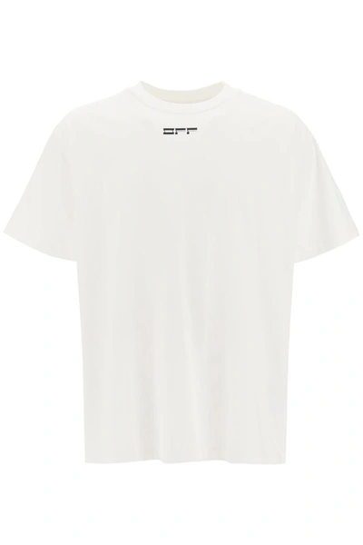 Off-white Masked Face Print T-shirt In White Black