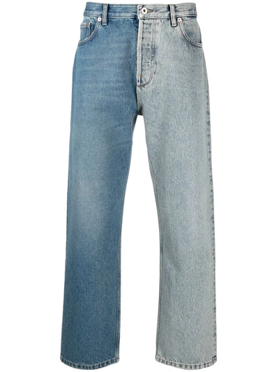 Valentino Blue Panelled Straight-leg Jeans