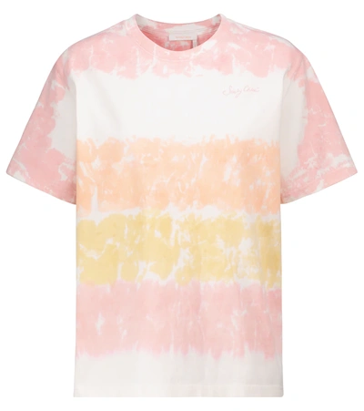 See By Chloé Logo-embroidered Tie-dye T-shirt In Multicolour