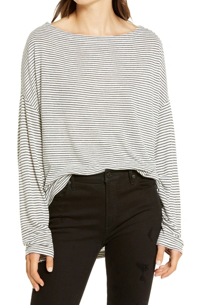 Allsaints Rita Stripe Top In Chalk/ Ink
