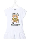 Moschino Kids' Toy Print Cotton Sweat Dress In White
