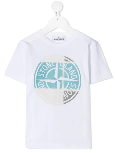 Stone Island Junior Teen Logo-print Cotton T-shirt In White