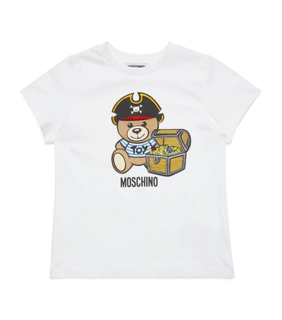 Moschino Kids Pirate Bear Logo T-shirt (4-12 Years) In White
