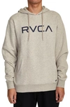 Rvca Logo Hoodie In Khaki Heather