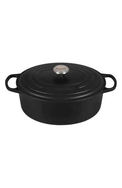 Le Creuset Signature 6.75-quart Oval Enamel Cast Iron French/dutch Oven With Lid In Licorice