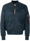 Alpha Industries Classic Zipped Bomber Jacket  In Blu