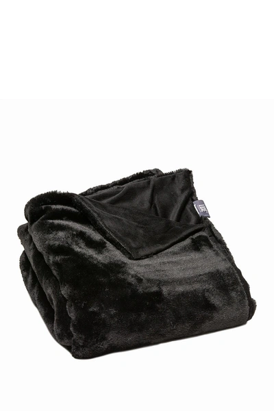 Luxe Faux Fur Throw In Black