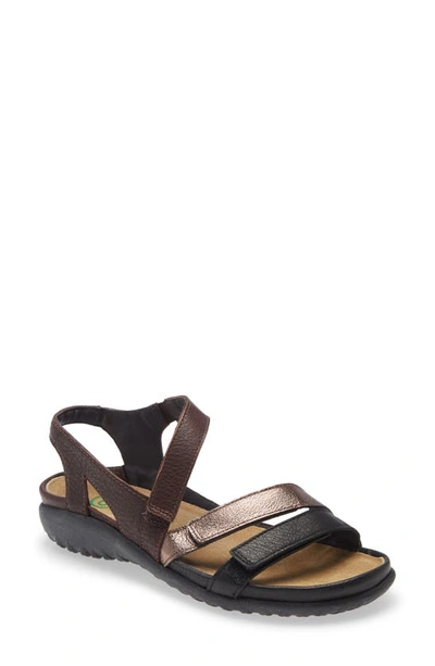 Naot Whetu Water Repellent Sandal In Black/radient Copper Leather