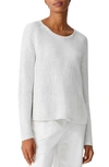 Eileen Fisher Crewneck Long Sleeve Sweater In Chalk