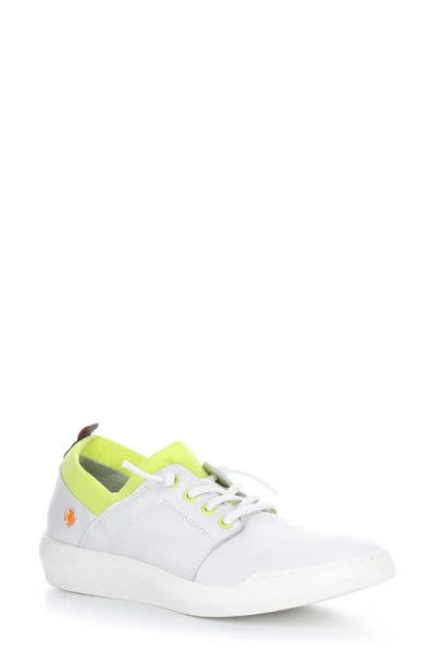 Softinos By Fly London Byra Sneaker In White/ Pistachio Smooth