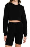 Grey Lab Lounge Wear Crop Crewneck Sweatshirt In Black